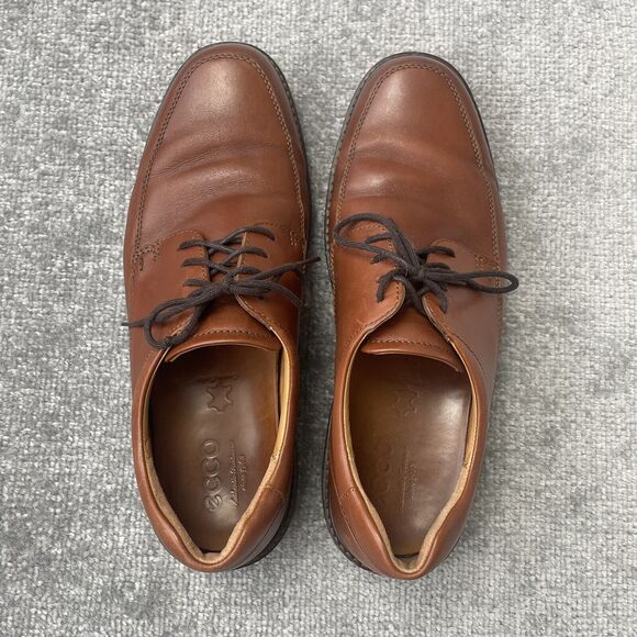 Ecco Shoes Mens Size 9 Brown Leather Oxford Business Casual Shock Point Comfort main image 4